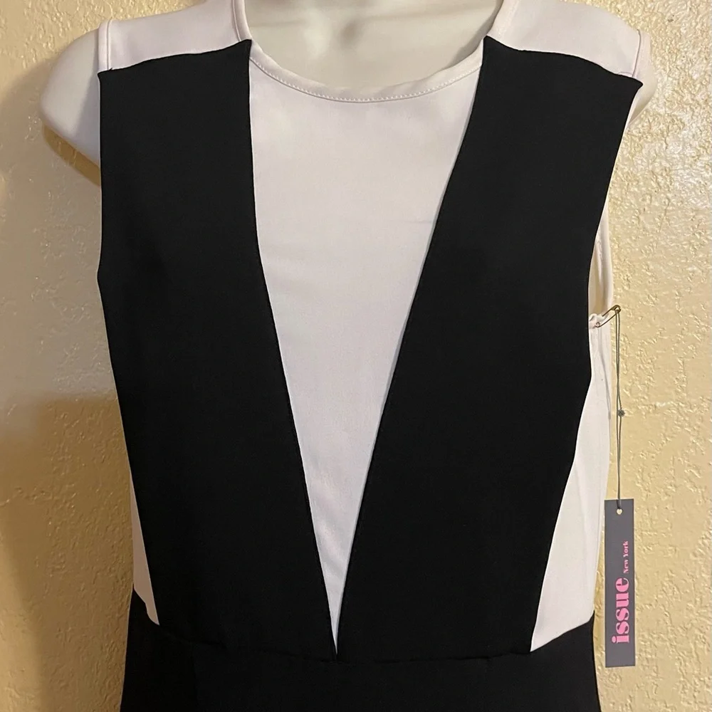 Issue New York Black White Sleeveless Jumpsuit Formal‎ Career Party
